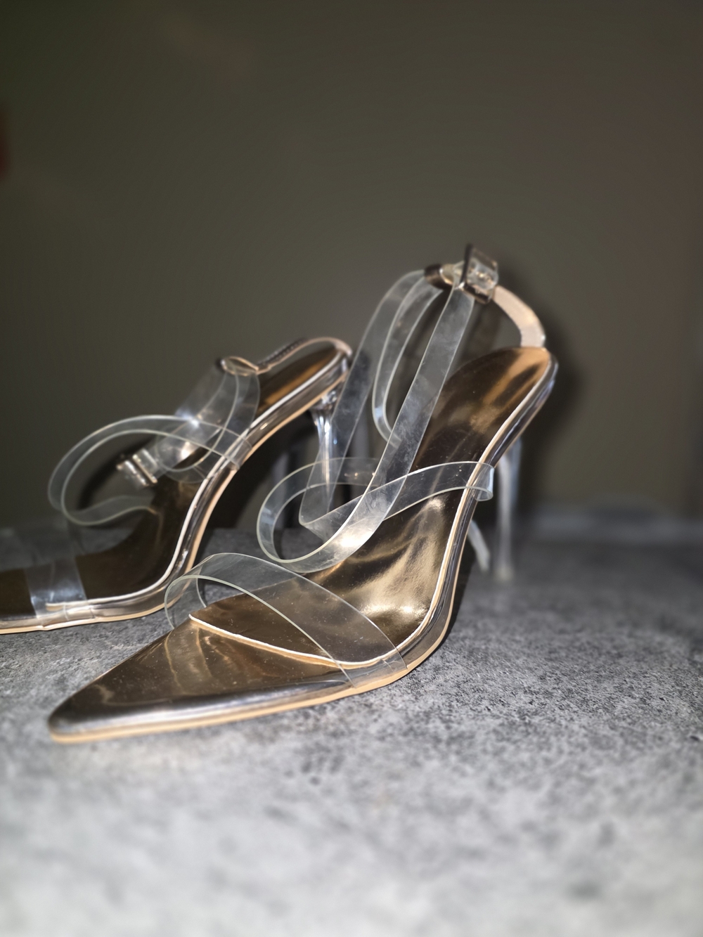 Clear Strap Women’s High Heel Sandals - Transparent